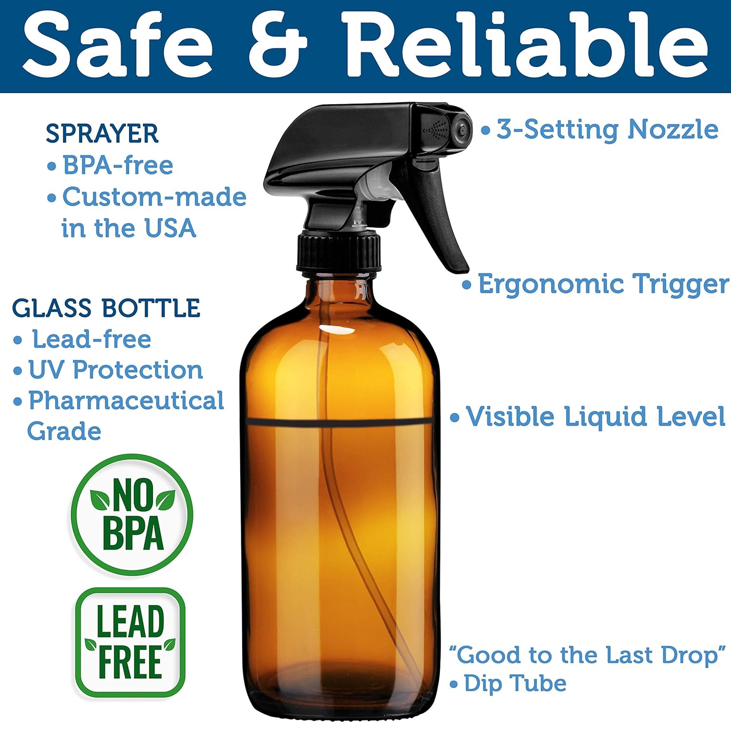 Glass Spray Bottle - Amber