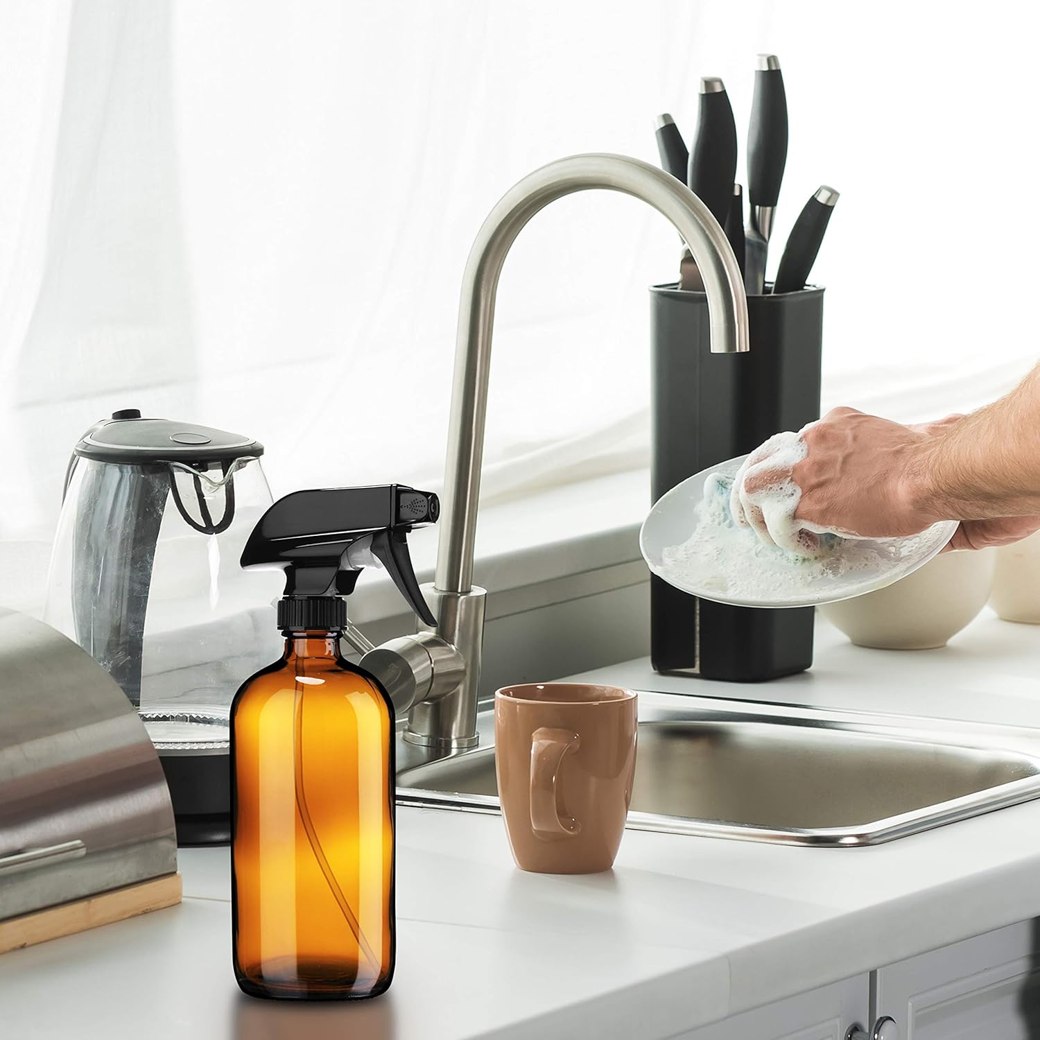 Glass Spray Bottle - Amber
